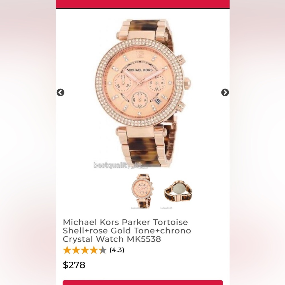 Micheal Kors Rose Gold diamond watch